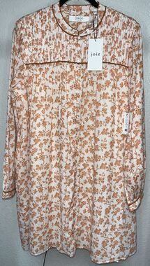 Joie Challensia Pin Tuck Minidress Fit & Flare Women Sz XL BOHO Floral